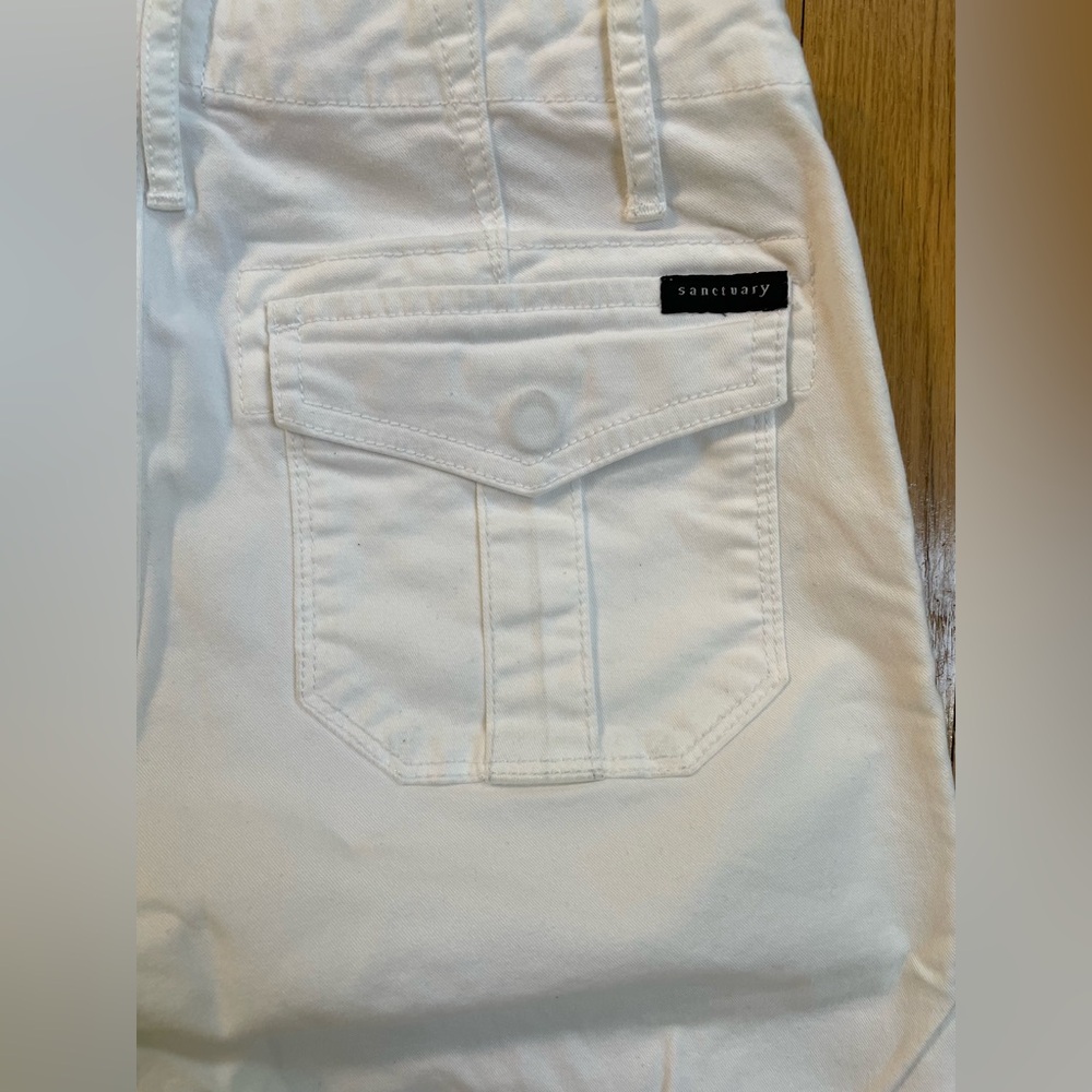Women’s Sanctuary Peace White Cropped Straight Pants 25 ✨BRAND NEW✨ - Picture 6 of 9